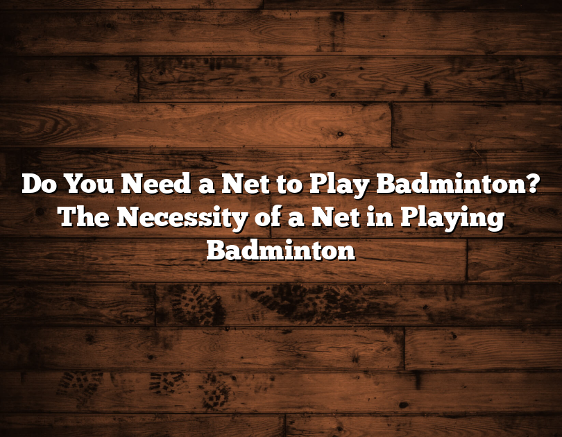 Do You Need A Net To Play Badminton? The Necessity Of A Net In Playing Badminton